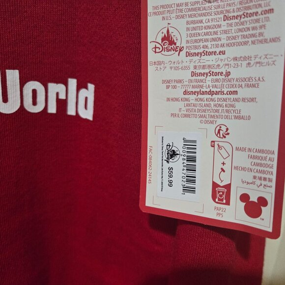 Disney Mickey Mouse Walt Disney World Red Sweatshirt - Unisex - Size XXL - BNWT - Picture 4 of 4